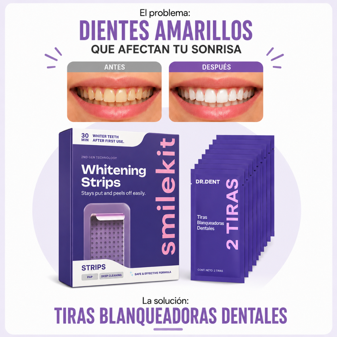 Tiras Blanqueadoras Dentales X14u Purple Whitening Strips