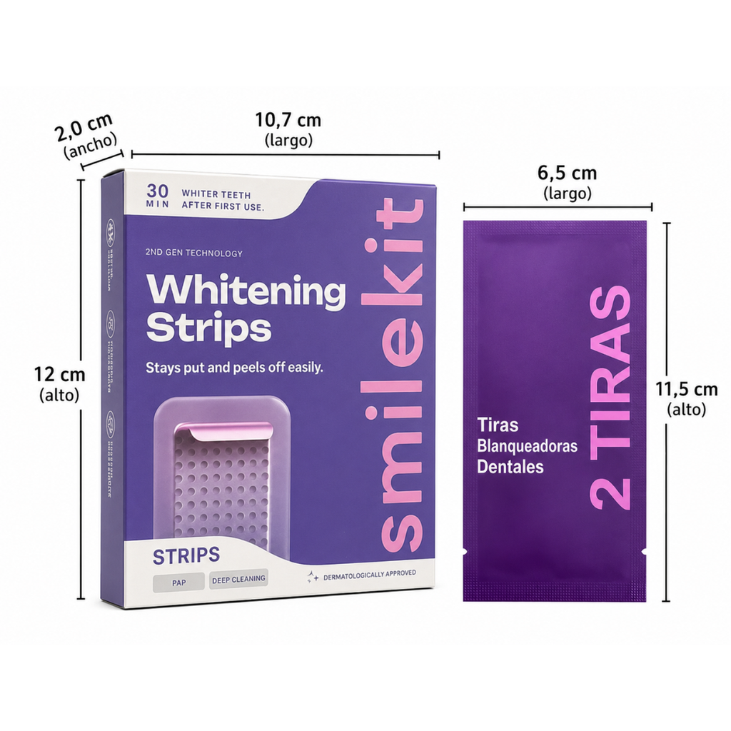 Tiras Blanqueadoras Dentales X14u Purple Whitening Strips